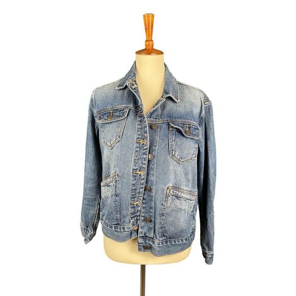 PACSUN Denim Jean Jacket Women Size Small Large Pockets 100% Cotton - Picture 3 of 11